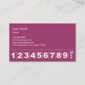 パープルモダン美容師美しいサロン ロイヤリティカード (裏面)