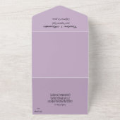 パープルモダン薄紫シンプルQRコードはっきりした写真 オールインワン招待状 (外側)