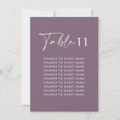 パープルモダン薄紫結婚のテーブル座席表 (正面)