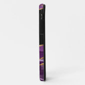 パープルモダン薄紫金ゴールドアガート結晶パーソナライズ Case-Mate iPhoneケース (裏面/左)