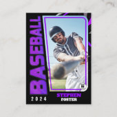 パープルモダン野球選手トレーディングカードの統計情報 コーリングカード (正面)