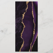 パープルモダン金ゴールドアガートマーブル結婚ズ メニュー (裏面)