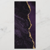 パープルモダン金ゴールドアゲートダーク結婚ズ メニュー (裏面)