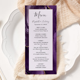パープルモダン金ゴールドアゲートラベンダー結婚ズ メニュー