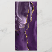 パープルモダン金ゴールドアゲートラベンダー結婚ズ メニュー (裏面)