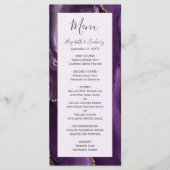 パープルモダン金ゴールドアゲートラベンダー結婚ズ メニュー (正面)