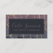 パープルモダン金ゴールドプロフェッショナル 名刺 (正面)