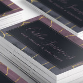 パープルモダン金ゴールドプロフェッショナル 名刺