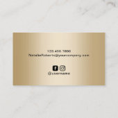 パープルモダン金ゴールドヘアドレッサー美容師サロン 名刺 (裏面)