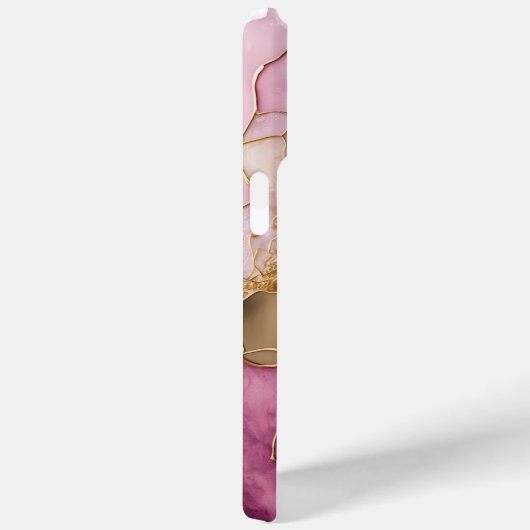 パープルモダン金ゴールドマーブルモノグラムパーソナライズされた Case-Mate iPhoneケース (裏面 / 右)