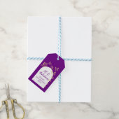 パープルモダン金ゴールド蝶の素晴らしい誕生日 ギフトタグ (より糸付き)