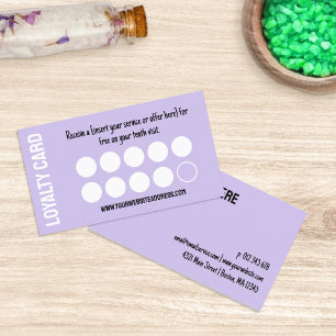 パープルモダン10回ロイヤリティパンチカード ロイヤリティカード