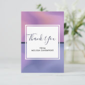 パープルモダン&ピンク旋回抽象デザイン サンキューカード (スタンド正面)