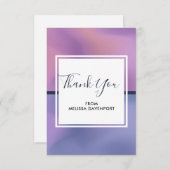パープルモダン&ピンク旋回抽象デザイン サンキューカード (正面/裏面)