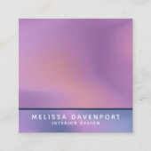 パープルモダン&ピンク旋回抽象デザイン スクエア名刺 (正面)