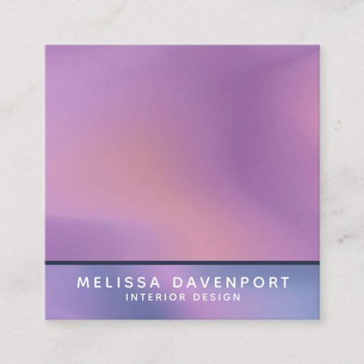 パープルモダン&ピンク旋回抽象デザイン スクエア名刺 (正面)