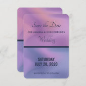 パープルモダン&ピンク旋回抽象デザイン セーブザデート (正面/裏面)