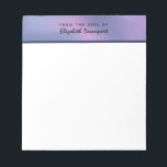 パープルモダン&ピンク旋回抽象デザイン ノートパッド<br><div class="desc">とメモモダン帳エレガント縁ど。ピンクと紫の色が渦巻のまわりにき、グラデーシエレガントョン効果を作成。</div>