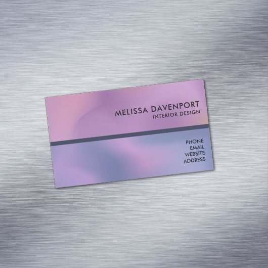 パープルモダン&ピンク旋回抽象デザイン マグネット名刺 (インサイチュ)