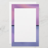 パープルモダン&ピンク旋回抽象デザイン 便箋 (正面/裏面)