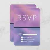 パープルモダン&ピンク旋回抽象デザイン 出欠カード (正面/裏面)