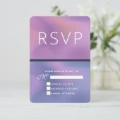 パープルモダン&ピンク旋回抽象デザイン 出欠カード (スタンド正面)