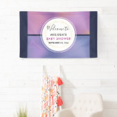 パープルモダン&ピンク旋回抽象デザイン 横断幕 (インサイチュ)