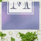 パープルモダン&ピンク渦巻き抽象芸術モノグラム キッチンタオル (折り畳み)