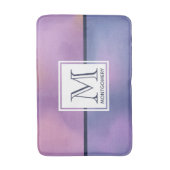 パープルモダン&ピンク渦巻き抽象芸術モノグラム バスマット (正面縦)