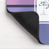 パープルモダン&ピンク渦巻き抽象芸術モノグラム マウスパッド (コーナー)