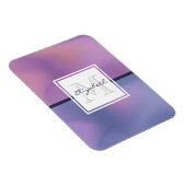 パープルモダン&ピンク渦巻き抽象芸術モノグラム マグネット (右側)