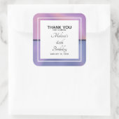 パープルモダン&ピンク渦巻き抽象芸術誕生日 スクエアシール (バッグ)