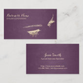 パープルモダン&金ゴールドまつ毛エクステンション 名刺 (正面/裏面)