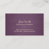 パープルモダン&金ゴールドまつ毛エクステンション 名刺 (裏面)