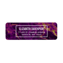 パープルモダン&金ゴールド抽象芸術大理石 ラベル