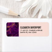 パープルモダン&金ゴールド抽象芸術大理石 ラベル (インサイチュ)