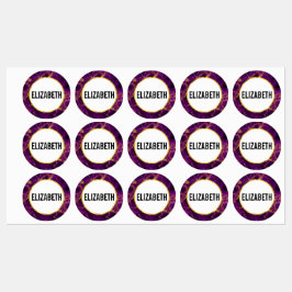 パープルモダン&金ゴールド抽象芸術大理石 ラベル