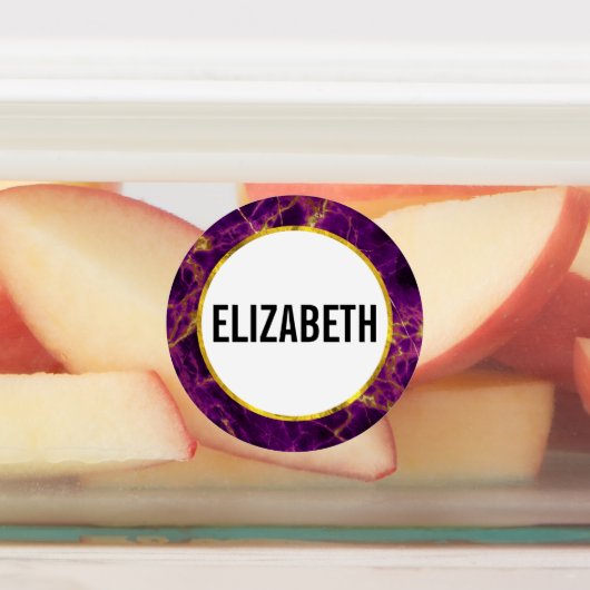 パープルモダン&金ゴールド抽象芸術大理石 ラベル (貼付)