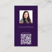 パープルモダンQRコードのソーシャルに会えて素敵 名刺 (裏面)