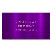 パープルモノグラムのミニマルエレガントリスト マグネット名刺 (正面)