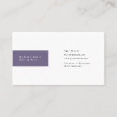 パープルモノグラムイニシャルミニマエレガントリスト 名刺 (裏面)