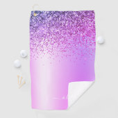 パープルモノグラムグリッタースパークルガーリースクリプト ゴルフタオル (インサイチュ)