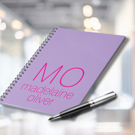 パープルモノグラムノートブックジャーナルカスタムイニシャル ノートブック