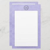 パープルモノグラムリース文房具 便箋 (正面/裏面)