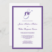 パープルモノグラム招待状 招待状 (正面/裏面)