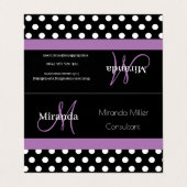 パープルモノグラム白黒水玉模様 名刺 (外部フラット)