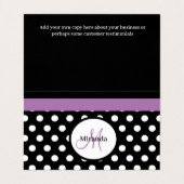 パープルモノグラム白黒水玉模様 名刺 (内部フラット)