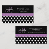 パープルモノグラム白黒水玉模様 名刺 (正面/裏面)