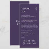 パープルモノグラム結婚ズサンキュー座席表 メニュー (正面/裏面)