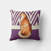 パープルモノグラームヴィンテージキツネ枕 クッション (裏面)